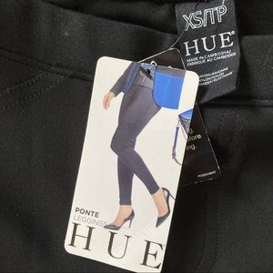 HUE Black Ponte Leggings Pants NWT